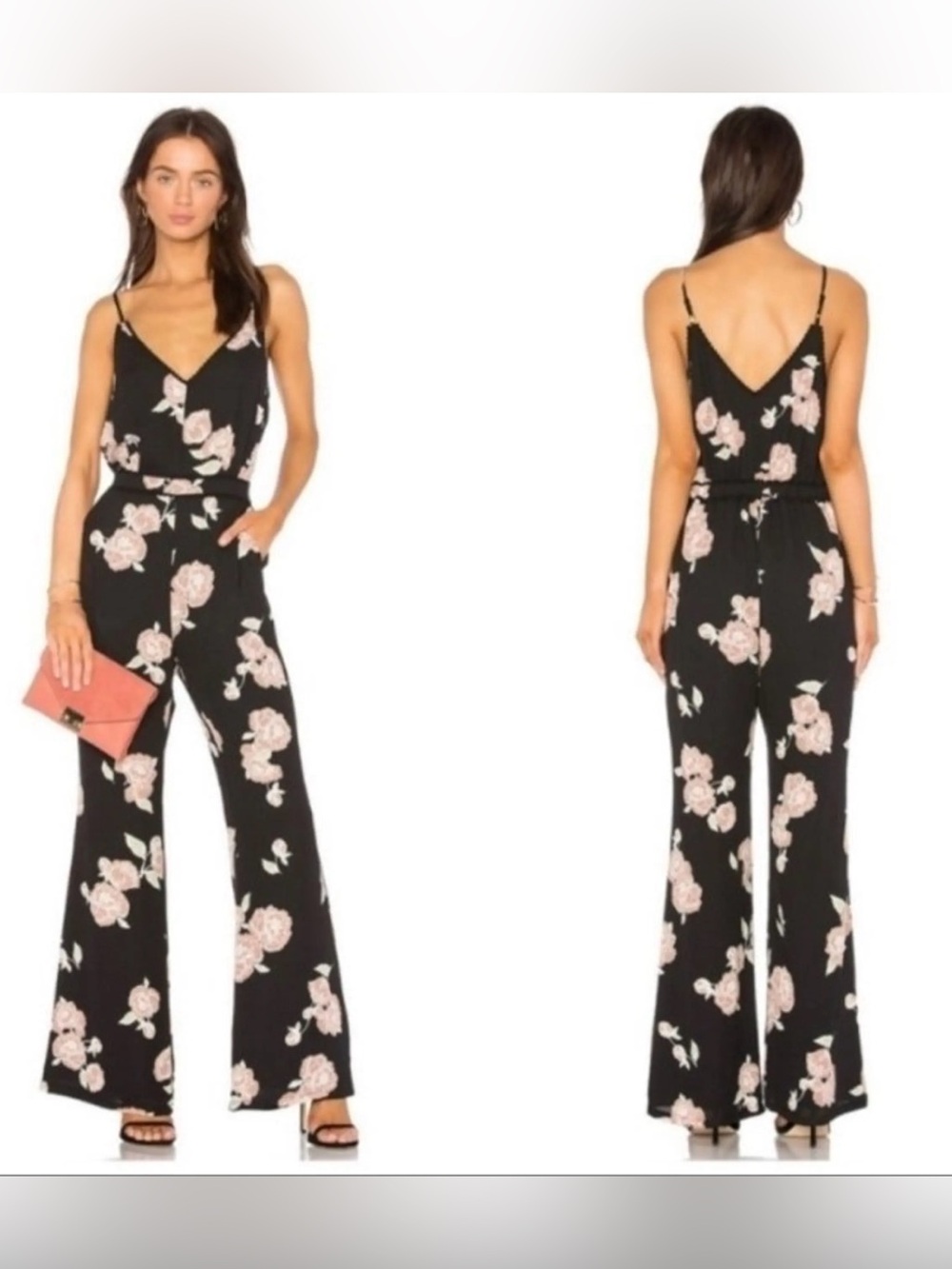 Cupcakes and Cashmere Felissa Floral Wide-Leg Jumpsuit Romper Size Small